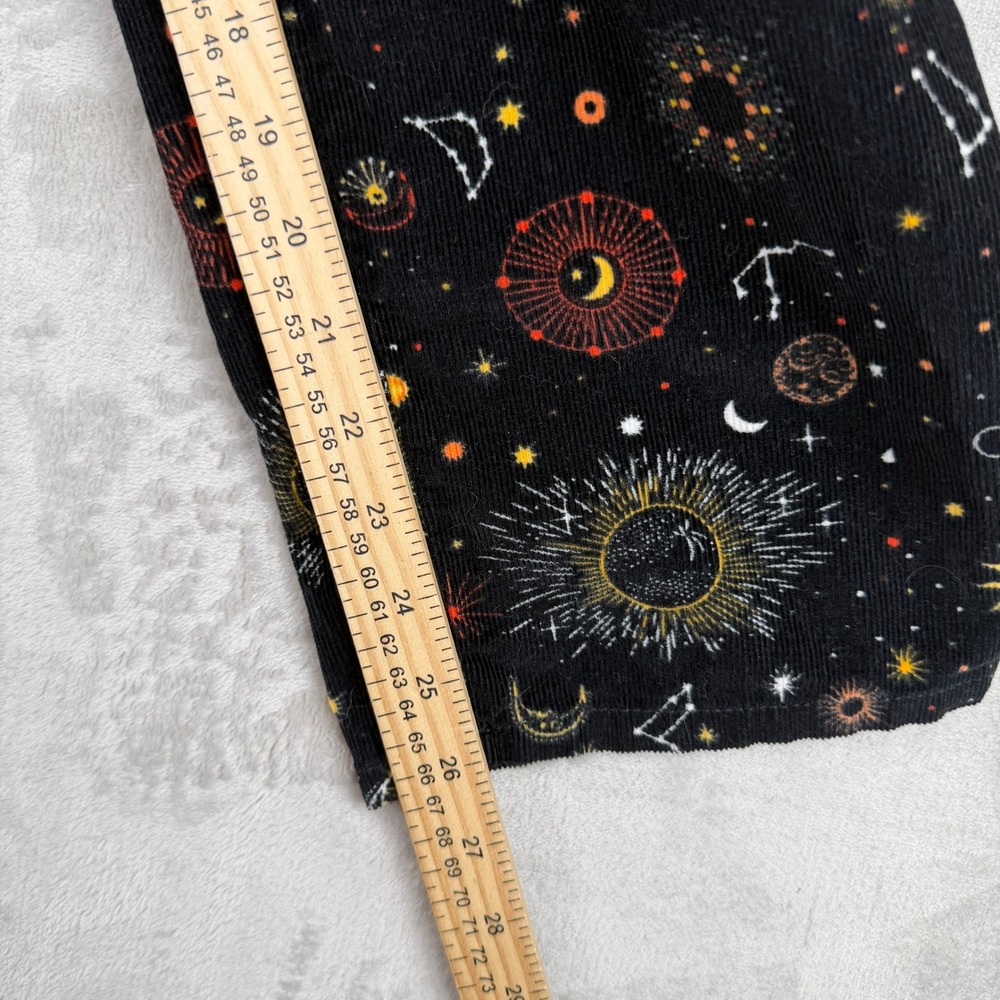 Celestial Corduroy Overalls Black Sun Moon Star Goth Womens Print Size 9 - Picture 8 of 8